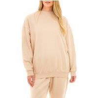 Smart Living Women's Cozy Oversized Sweatshirt Pullover Jumper Crewneck Top in Stone | Size: Medium