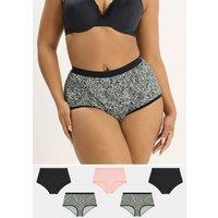 Yours Women's 5 Pack Animal High Waisted Full Briefs | Size: 38-40