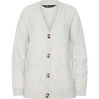Long Tall Sally Women's Tall Tipped Detail Knit Cardigan in Light Grey | Size: 18-20