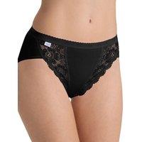 Sloggi Women's Chic Tai 4 Pack Briefs in Black | Size: 18