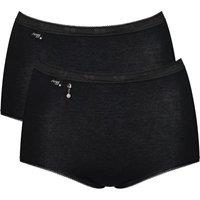 Sloggi Women's Basic+ Maxi 2 Pack Briefs in Black | Size: 14