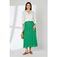 Principles Women's Green Button Detail Broderie Skirt | Size: 16
