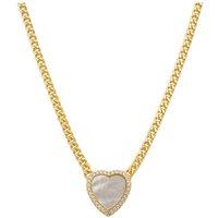 Latelita Women's Heart Mother Of Pearl Necklace Gold in White