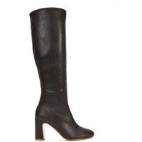 XY London Women's 'Lillia' Knee High Heeled Boots in Dark Brown | Size: 5