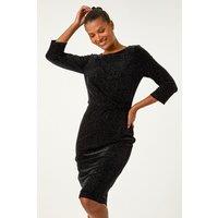 Roman Women's Velvet Bodycon Midi Dress in Black | Size: 20