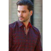 CLAUDIO LUGLI Men's Black Check Pattern Shirt CL2542 | Size: Large