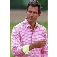 CLAUDIO LUGLI Men's PINK CHECK PRINT SHIRT | Size: XL