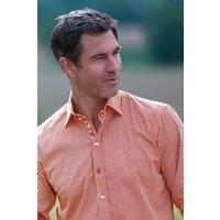 CLAUDIO LUGLI Men's Stripe Patterned Shirt CL2549 in Red | Size: 2XL