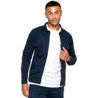 Enzo Men's Cargo Overshirt Jacket in Navy | Size: Medium