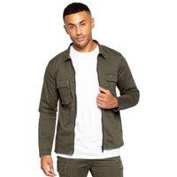 Enzo Men's Cargo Overshirt Jacket in Khaki | Size: 2XL