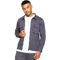 Enzo Men's Cargo Overshirt Jacket in Grey | Size: Small