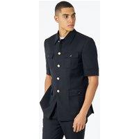 XPOSED Men's Classic Safari Bush Jacket with Buttons Timeless Style in Black | Size: 48