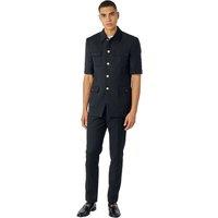 XPOSED Men's Classic Safari 2-Piece Suit With Elegant Buttons in Black | Size: 40R