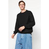 WOVCOR Men's Men's Crew Neck Knit Sweater in Black | Size: Medium