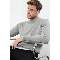 WOVCOR Men's Men's High Neck Knit Sweater in Grey | Size: Large