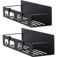 Living and Home 2PCS Magnetic Fridge Storage Shelf Hanging Spice Rack in Black | Size: 2 Pack