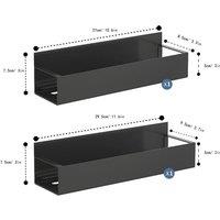 Living and Home 2PCS Magnetic Fridge Storage Shelf Hanging Spice Rack in Black | Size: 2 Pack