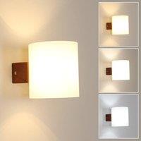 COMELY 4W Vintage Wooden Wall Lights Indoor E27, Glass lamps, 3000K/4500K/6500K in Walnut
