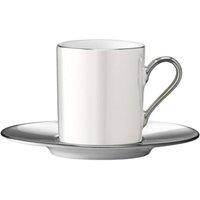 LSA Palazzo 100ml Porcelain Coffee Cup & Saucer Pearl Platinum in Metallics