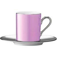 LSA Palazzo 100ml Porcelain Coffee Cup & Saucer Pink