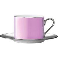 LSA Palazzo Porcelain Teacup & Saucer 250ml Pink