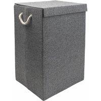JVL Chroma Foldable Laundry Hamper With Lid in Dark Grey