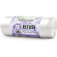 ECOBAG NOT ALL BAGS ARE EQUAL 20 Pack Refuse Sacks100L / 22 Microns Heavy Duty Bin Bags(736 x 965mm) in Clear