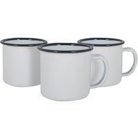 Argon Tableware 130ml Enamel Espresso Cups - Set of 6 Metal Drinking Mug Cup Set in Navy