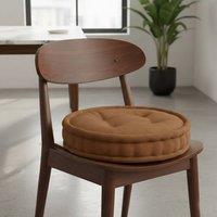 Snug City Teddy Fabric Round Booster Cushion Soft Seat Riser Pad Dining Chair in Chocolate | Size: 45 cm x 45 cm