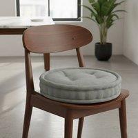 Snug City Teddy Fabric Round Booster Cushion Soft Seat Riser Pad Dining Chair in Grey | Size: 45 cm x 45 cm