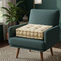 Snug City Teddy Fabric Square Booster Cushion Soft Seat Riser Pad Dining Chair in Beige | Size: 45 cm x 45 cm