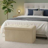 Snug City Crushed Velvet Rectangle Storage Box with Lid Elegant Organizer in Cream | Size: Large