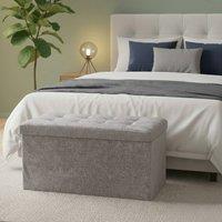 Snug City Crushed Velvet Rectangle Storage Box with Lid Elegant Organizer in Silver | Size: Large