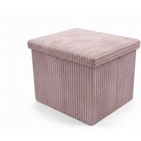 Snug City Corduroy Square Storage Box with Lid Elegant Organizer for Any Room in Pink | Size: Small