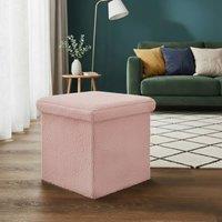 Snug City Teddy Soft Square Storage Box with Lid Elegant Organizer for Any Room in Pink | Size: Small