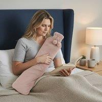 Snug City Soft Long Hot Water Bottle Perfect for Back Neck Leg Pain Relief in Pink