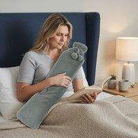 Snug City Soft Long Hot Water Bottle Perfect for Back Neck Leg Pain Relief in Silver