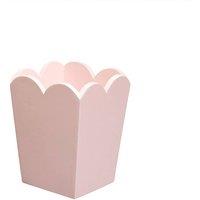 Melody Maison Pink Wooden Scalloped Edge Waste Paper Bin
