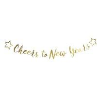 ILFD Group Ltd 2.5m Gold Cheers to New Years Banner | Size: 12 Pack
