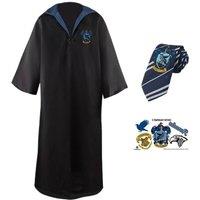 I Love Fancy Dress Harry Potter Costume - Ravenclaw Cloak, Tie & Tattoos in Black