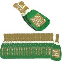 ILFD Group Ltd Pack of 20 New Years Champagne Bottle Napkins in Green | Size: 6 Pack