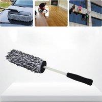 VOGREX Microfibre Alloy Wheel Woolly Wand Wheel Brush in Black