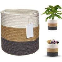 VOGREX Woven Cotton Rope Storage Basket Organiser For Storage