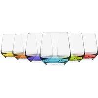 LAV Lal Glass Tumblers - 345ml - Coloured Base - Pack of 6