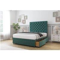 Sloomy Mayfair Plush Divan Set 4 Drawers-26 Headboard in Emerald | Size: Small Double