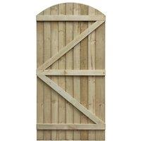 Rowlinsons Featheredge Arch Top Gate - Wood - L4.5 x W90 x H180 cm - Sawn Finish in Natural