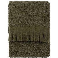Yard Ulsmere Boucle Fringed Throw in Dark Green | Size: 130 cm x 180 cm