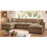 Artemis Home Cotleigh 6-Piece U-Shaped Modular Corner Sofa in Light Brown