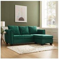 Home Detail Helana 3 Seater Sofa with Chaise in Dark Green