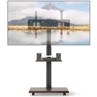 Costway Rolling TV Stand Mobile TV Cart for 32-75 TVs W/Shelf&30 Tilt Mount in Black